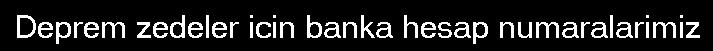 Deprem zedelere yardim icin banka hesap numaralarimiz